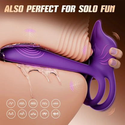 🎁bboj™ Enchanted Girl Luxe Smart Vibrating Ring – App-Controlled Pleasure for Couples 💫